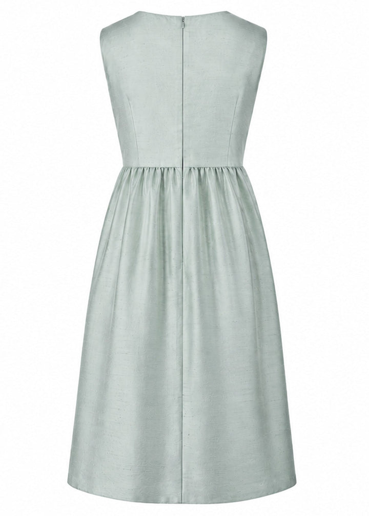 Lucie Silk Dress in Moon Dust