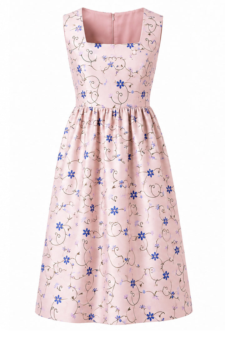 Lucie Silk Dress in Peone