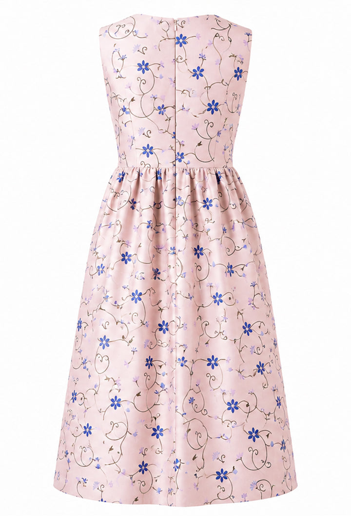 Lucie Silk Dress in Peone