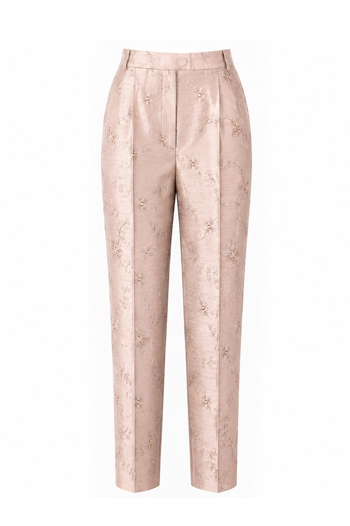 Atelier Silk Trousers in Mother of Pearl