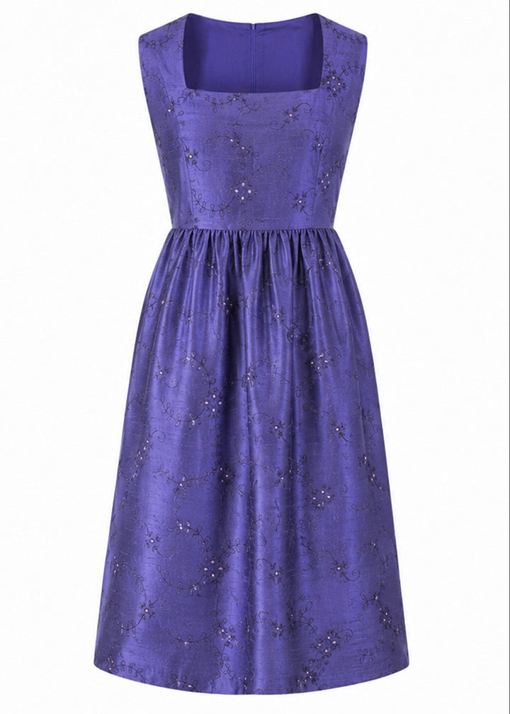 Lucie Silk Dress in Persian Periwinkle