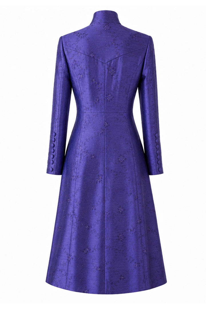 The Liberty Silk Coat in Persian Periwinkle