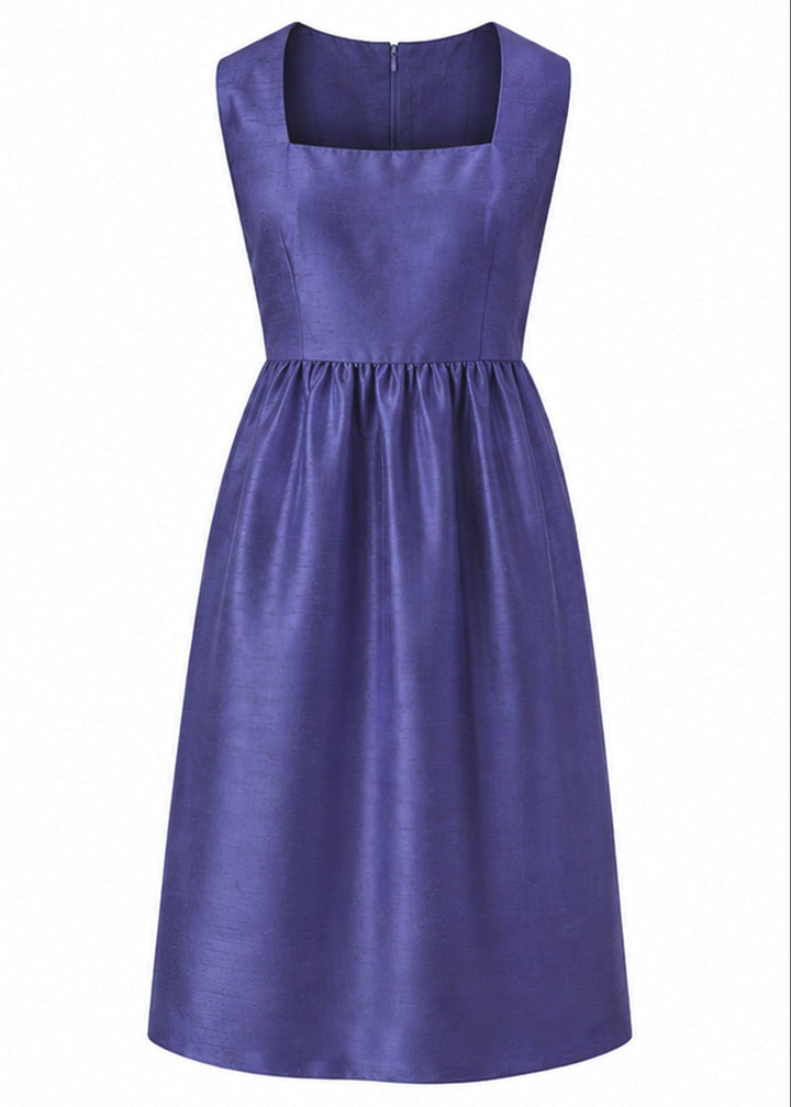 Lucie Silk Dress in Raw Periwinkle