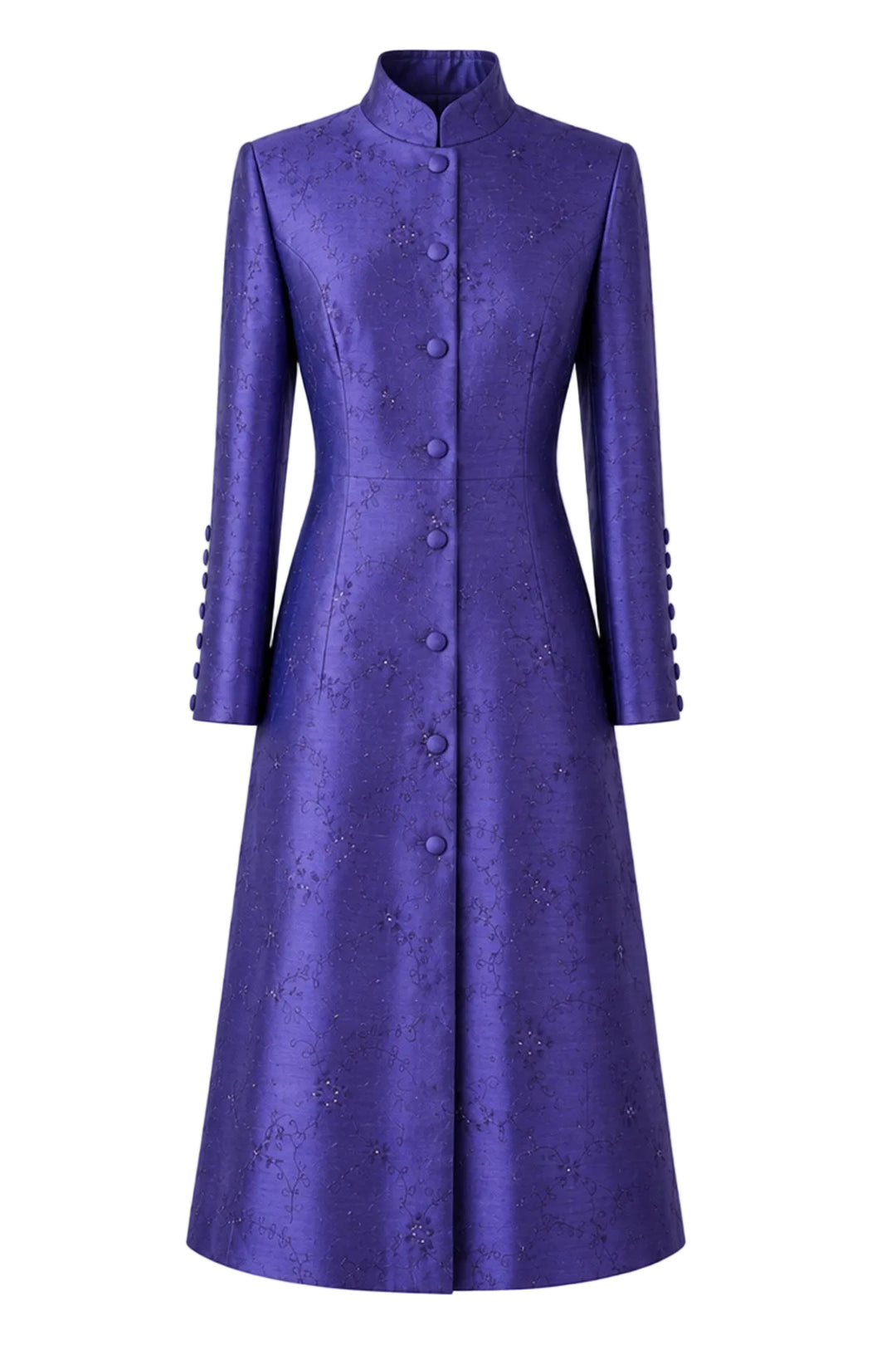 The Liberty Silk Coat in Persian Periwinkle