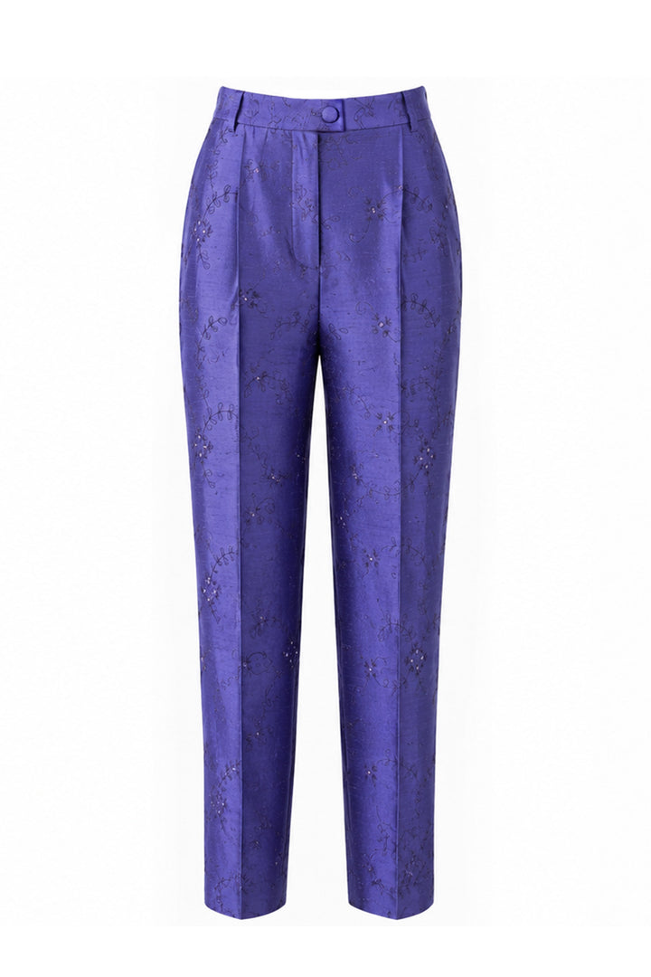 Atelier Silk Trousers in Persian Periwinkle