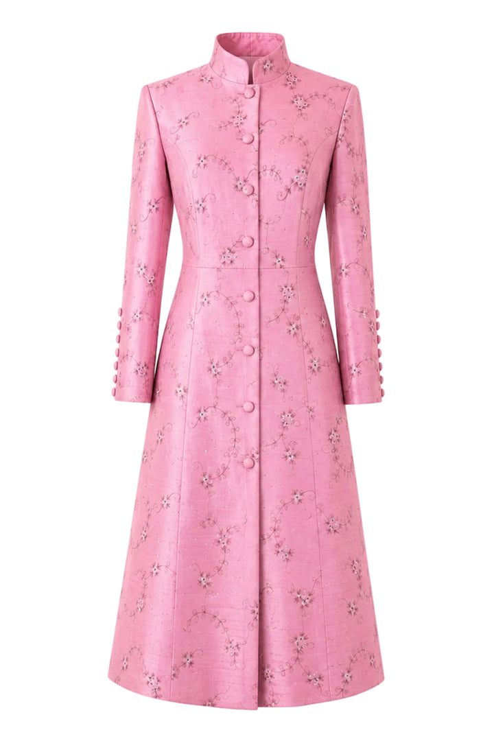 The Liberty Silk Coat in Vintage Rose