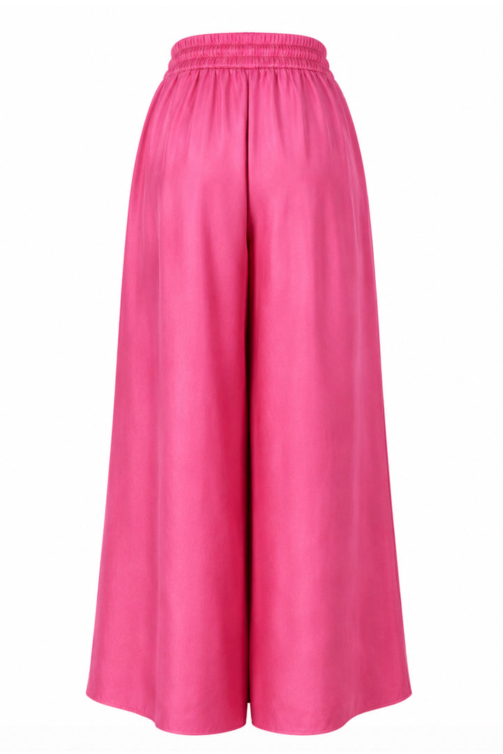 Silk Palazzo Pants in Candy Pink