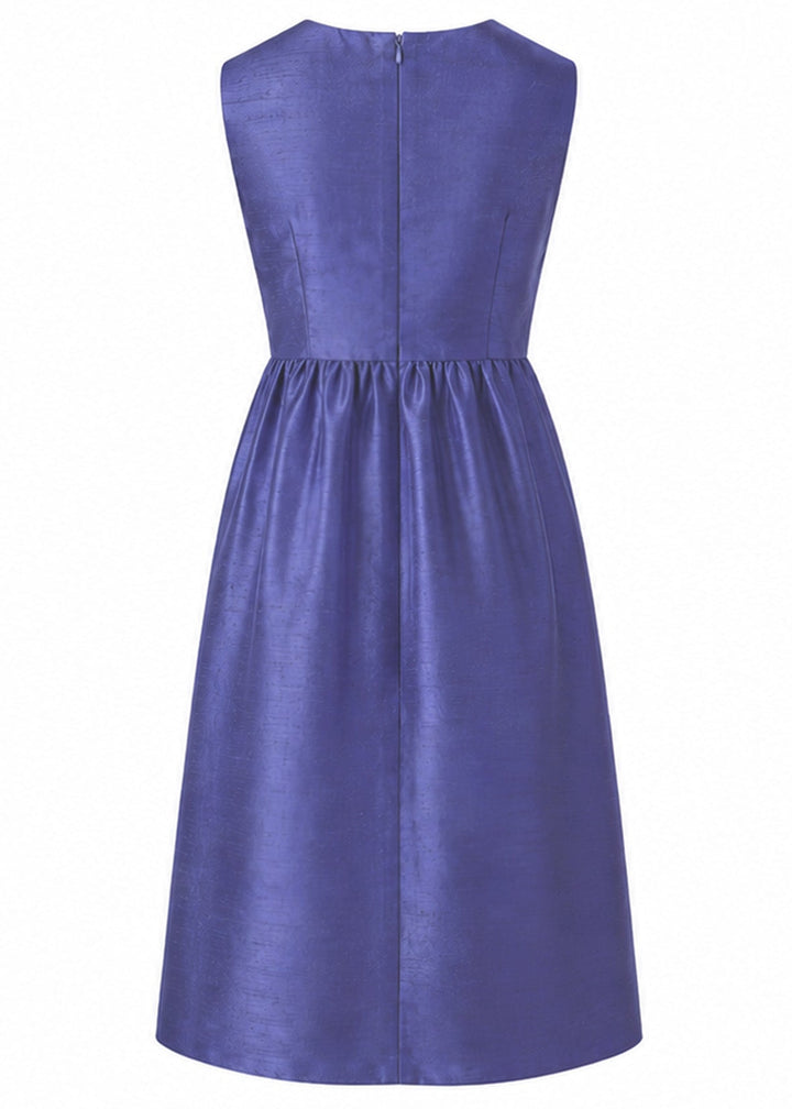 Lucie Silk Dress in Raw Periwinkle