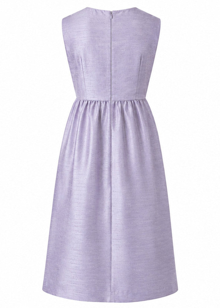 Lucie Silk Dress in Lilac Mist