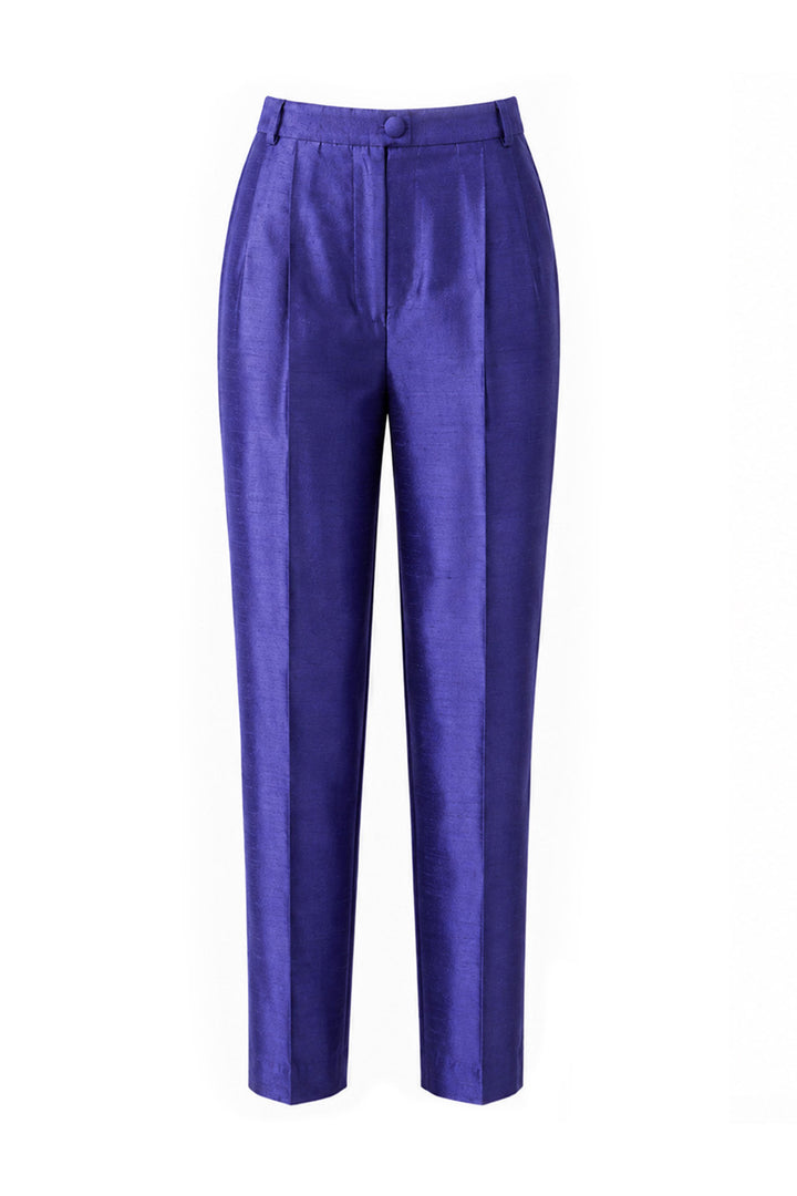 Atelier Silk Trousers in Raw Periwinkle