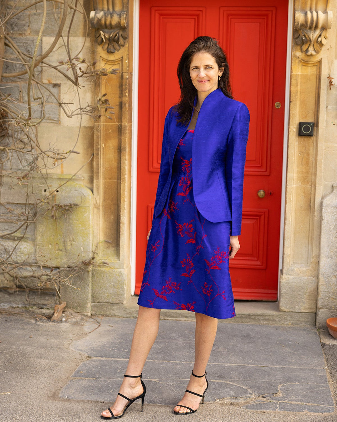 Lucie Silk Dress in French Cobalt