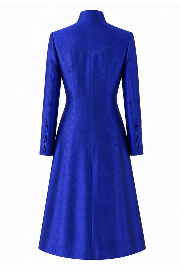 The Liberty Silk Coat in Raw Cobalt