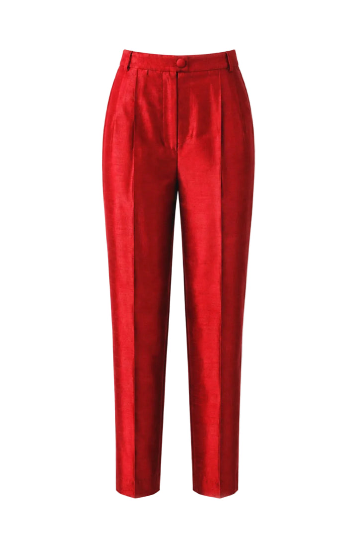 Atelier Silk Trousers in Scarlet