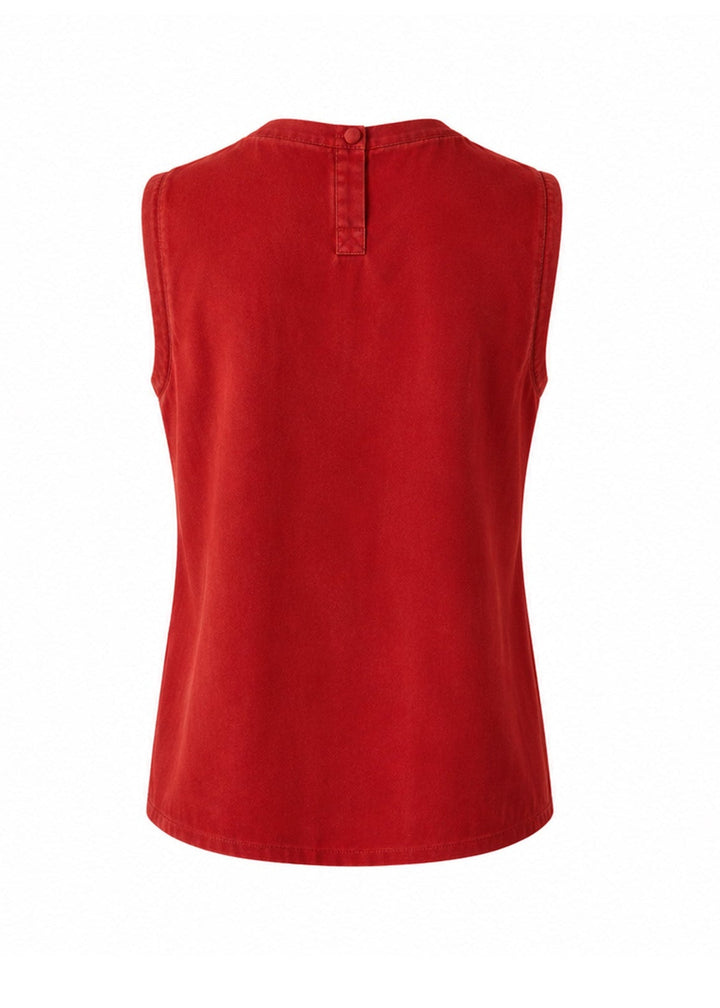 Willow Silk Top in Lipstick Red
