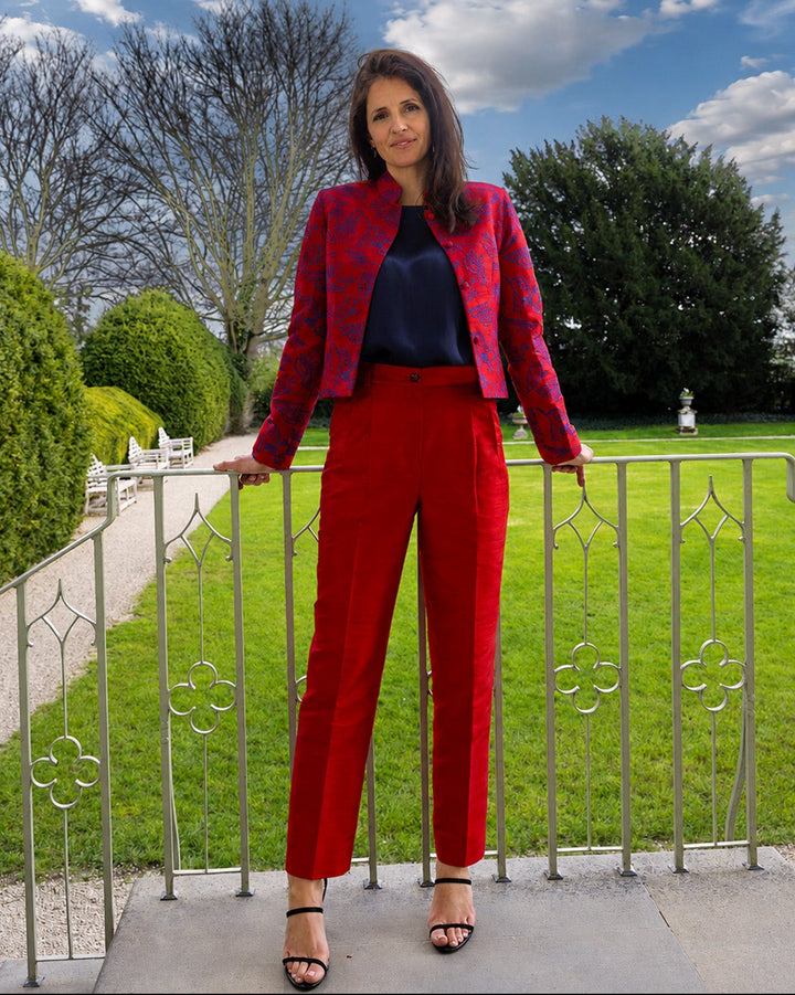 Atelier Silk Trousers in Scarlet