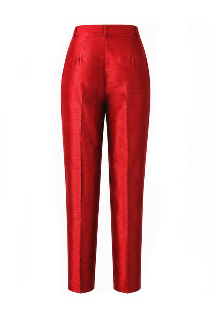 Atelier Silk Trousers in Scarlet