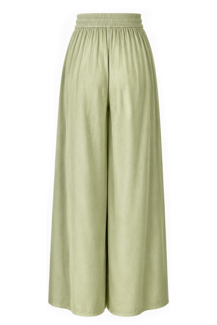 Silk Palazzo Pants in Sage Green