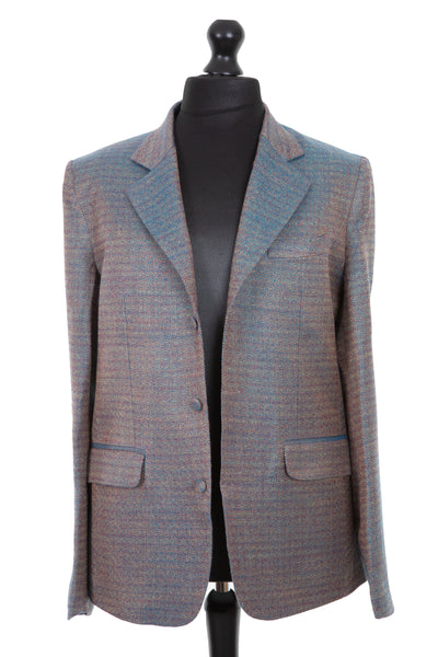 Mens cashmere silk blend blazer in Antique Blue