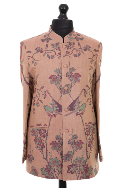 Mens dusty pink cashmere nehru jacket