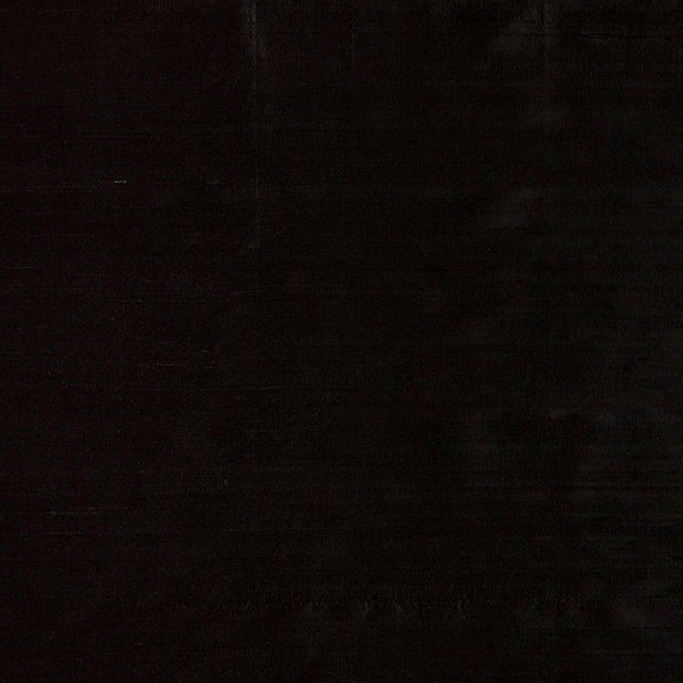 Black plain raw silk