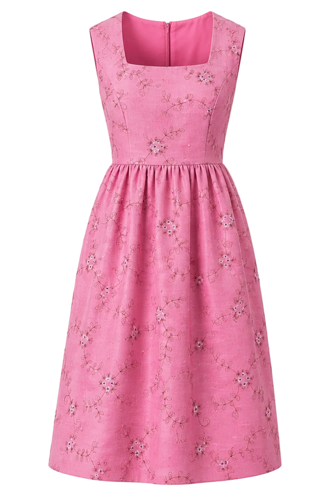 Lucie Silk Dress in Vintage Rose