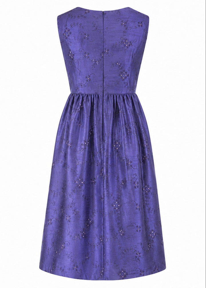 Lucie Silk Dress in Persian Periwinkle