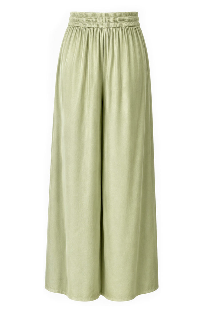Silk Palazzo Pants in Sage Green