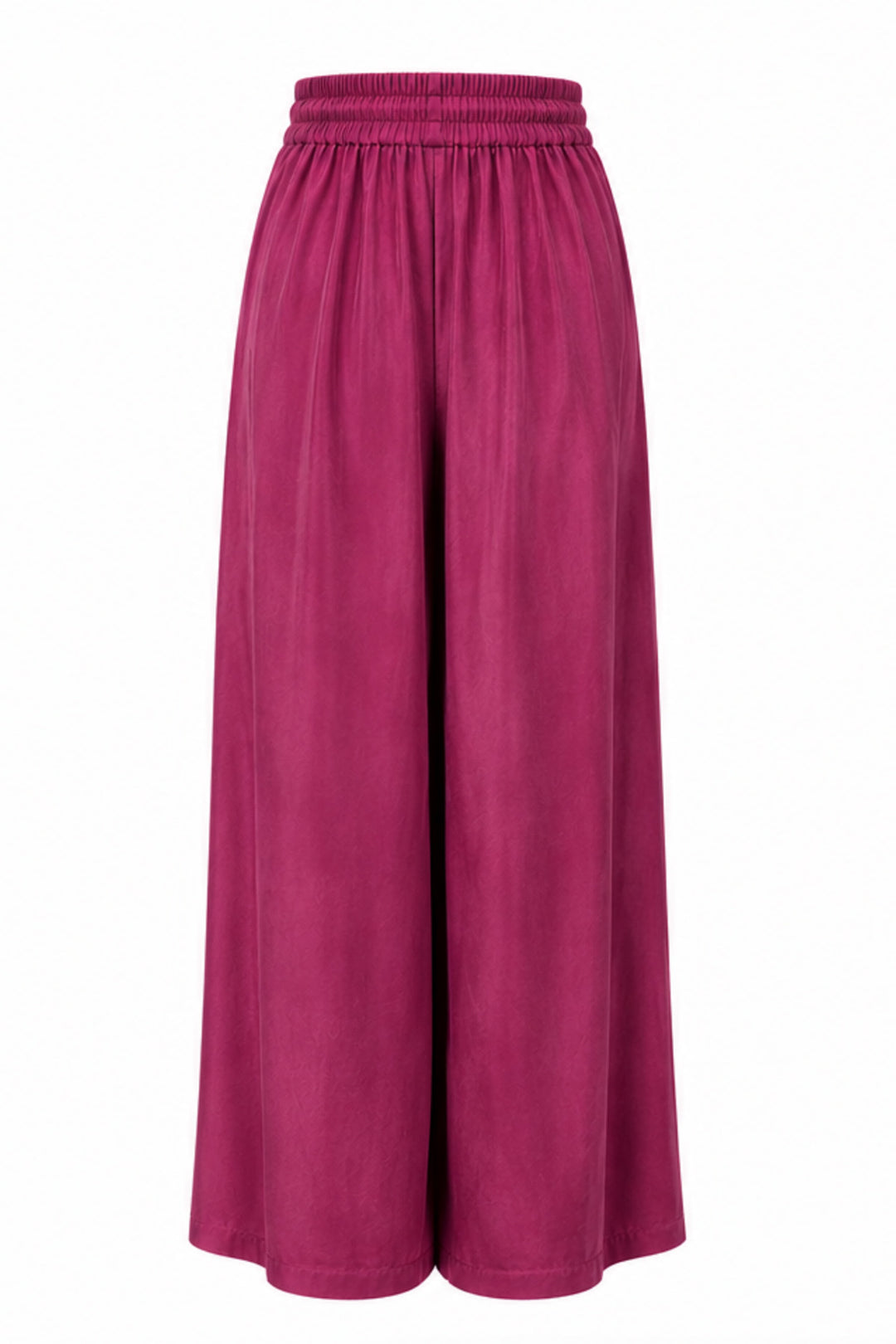 Silk Palazzo Pants in Raspberry