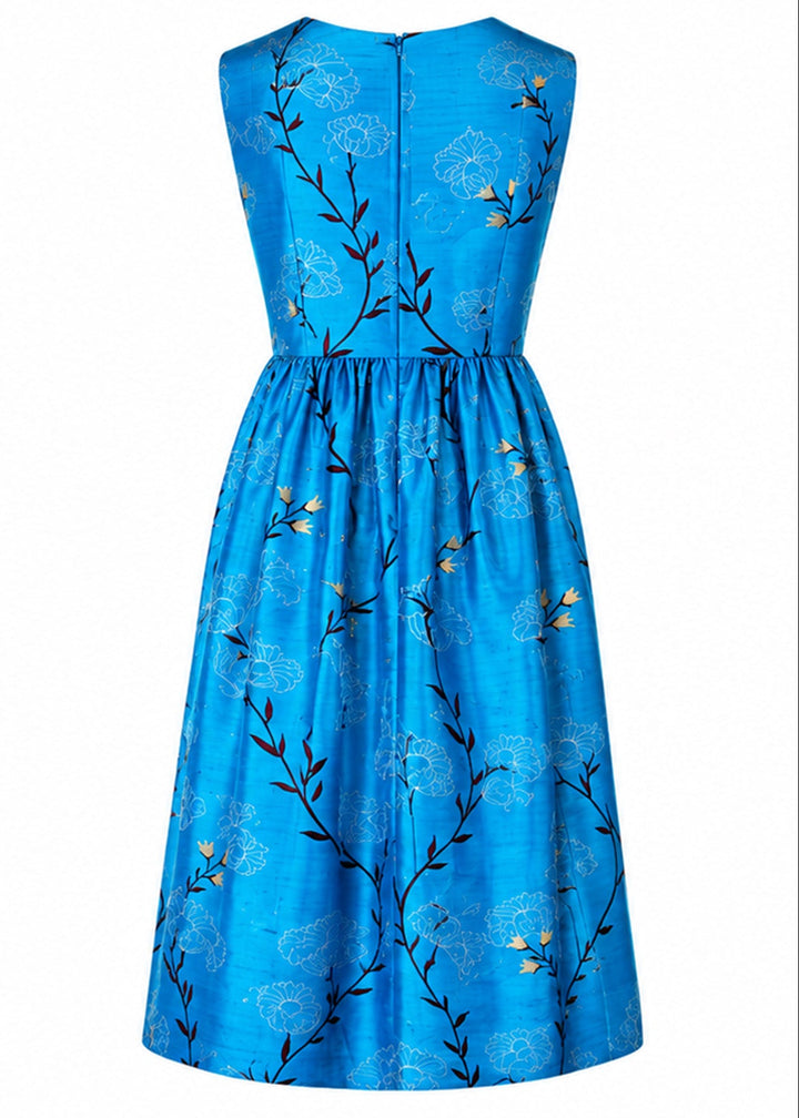 Lucie Silk Dress in Brilliant Turquoise