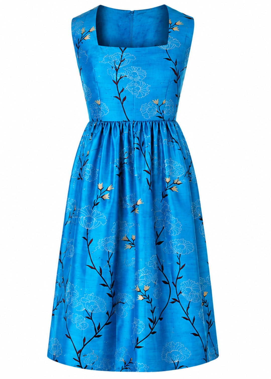 Lucie Silk Dress in Brilliant Turquoise
