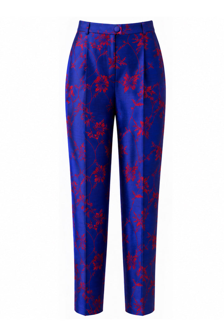 Atelier Silk Trousers in French Cobalt