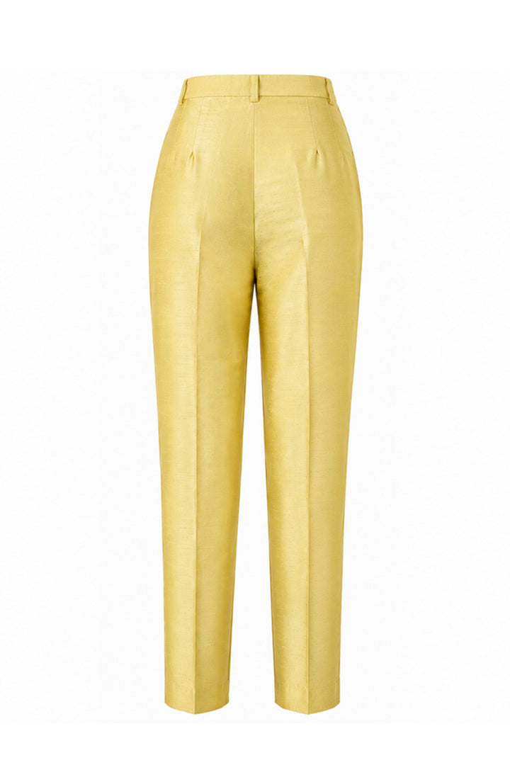 Atelier Silk Trousers in Lemon Yellow