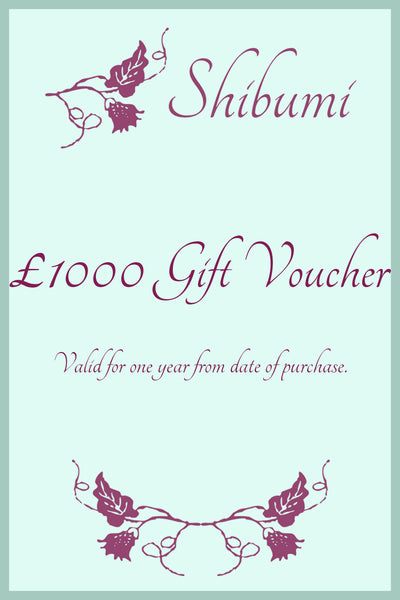 Shibumi Gift Voucher - £1000