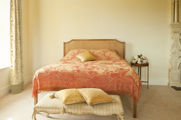 red tree of life pattern cashmere throw, luxury bedspread, luxury home design, home decor, bedroom