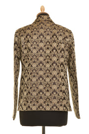 Short European Jacket in Brown Jacquard
