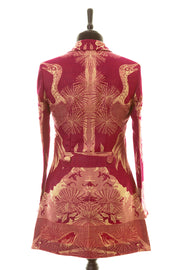 Long European Jacket in Deep Raspberry