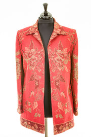 Long European Jacket in Rich Ruby
