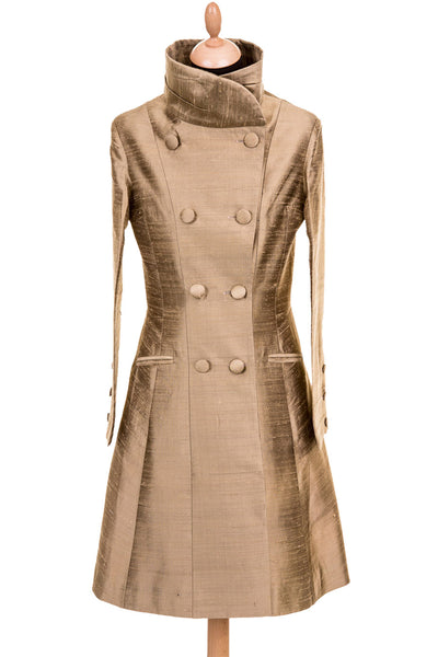 Delphine Coat in Oyster Gold