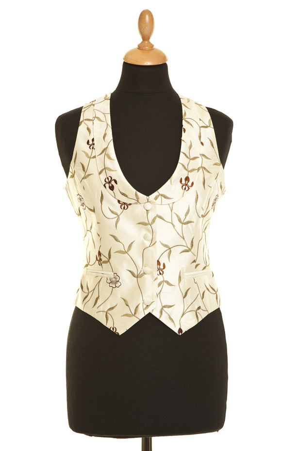 Scoop Neck Waistcoat in Ivory