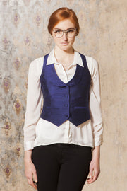 Scoop Neck Waistcoat in Midnight Blue