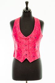 Scoop Neck Waistcoat in Hot Cerise