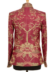 Short Nehru Jacket in Moss Rose