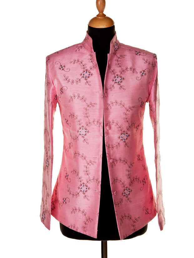 Short Nehru Jacket in Vintage Rose