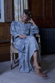 grey bateau neck kaftan, full length cashmere caftan, plus size loungewear, summer kaftan, cruise wear