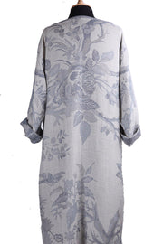 pale blue grey cashmere long kaftan kimono, luxury loungewear, cruise wear, plus size kaftan, beach coverup, holiday wear