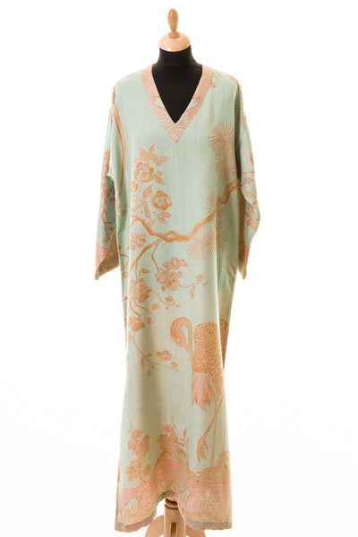 V Neck Kaftan in Eggshell