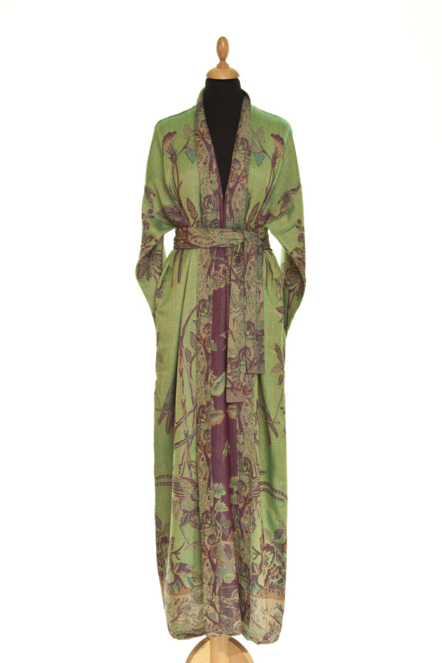 Shibumi Cashmere Dressing Gown in Dragonfly Green