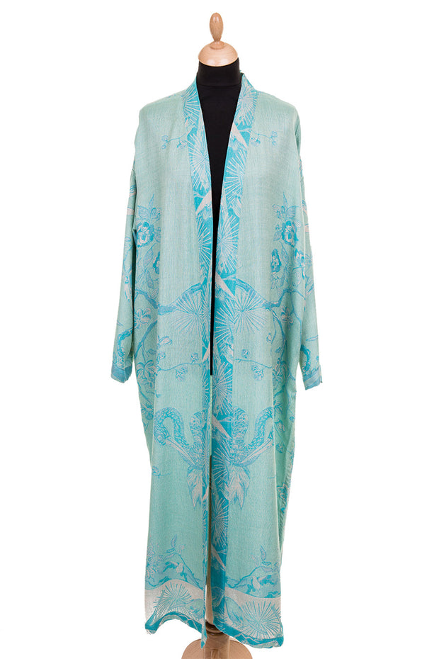 Reversible Dressing Gown in Eau De Nil