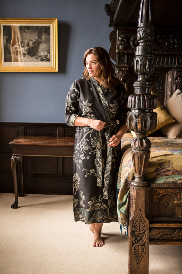 Reversible Dressing Gown in Ebony