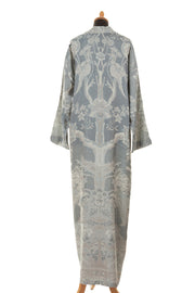 Shibumi Cashmere Dressing Gown in Wedgwood Rear View